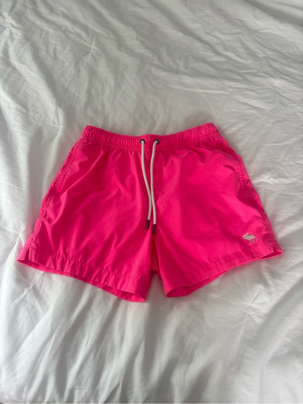 Abercrombie & Fitch Hot Pink Men's Swim Shorts with Drawstring